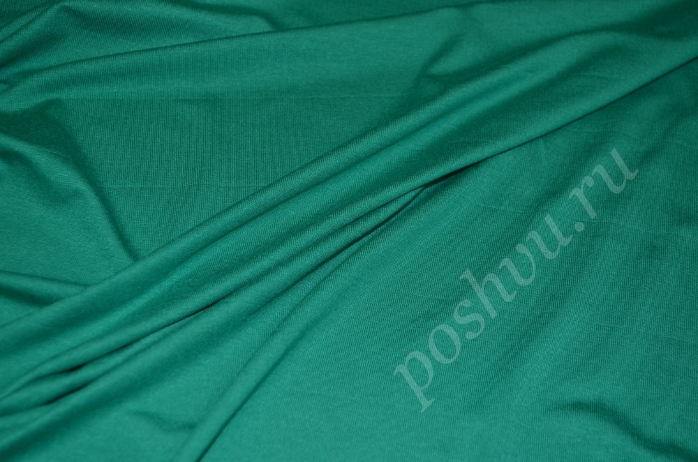 Ткань плательно-футболочный трикотаж ярко-зеленого оттенка