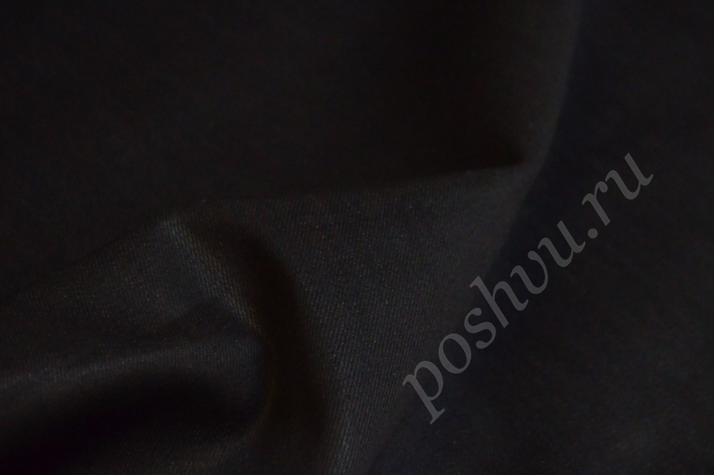 Ткань плательно-костюмный джинс черного оттенка