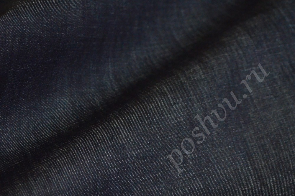 Ткань плательно-костюмный джинс Синяя классика