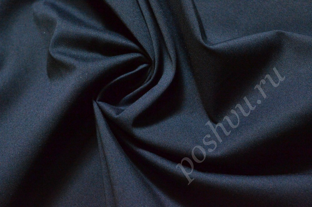 Ткань блузочная шикарного темно-синего оттенка