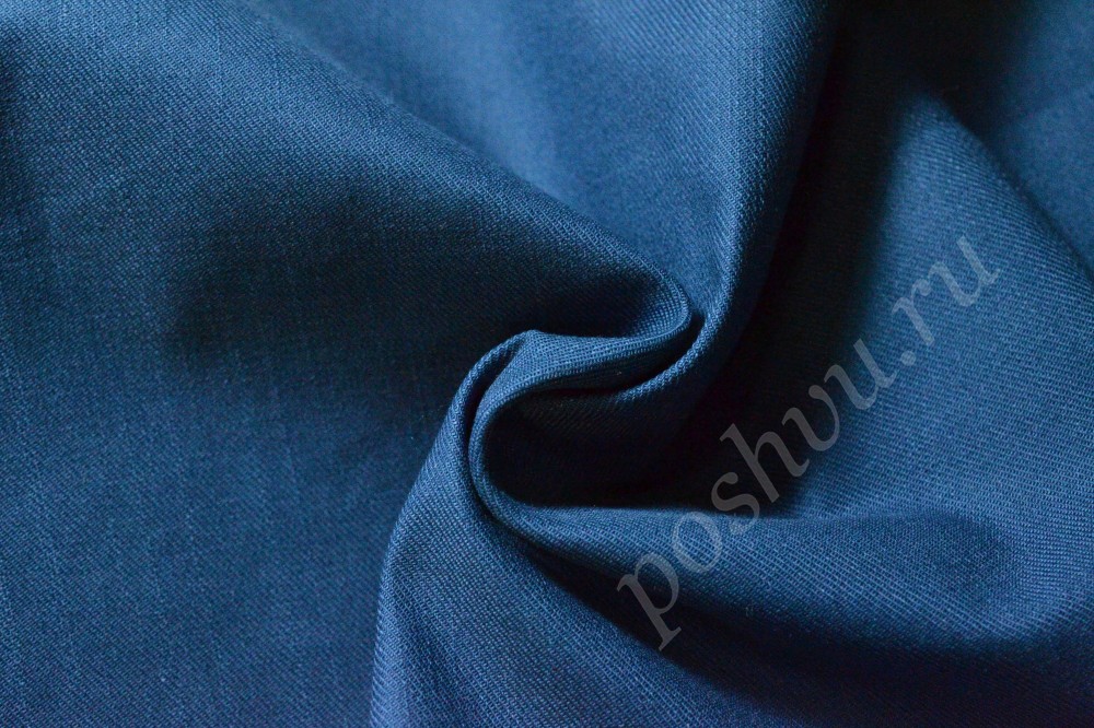 Ткань джинсовая ярко-синего оттенка