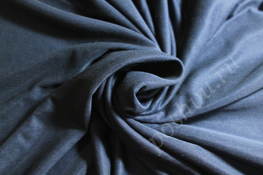 Плательно-блузочная ткань стильного темно-синего оттенка