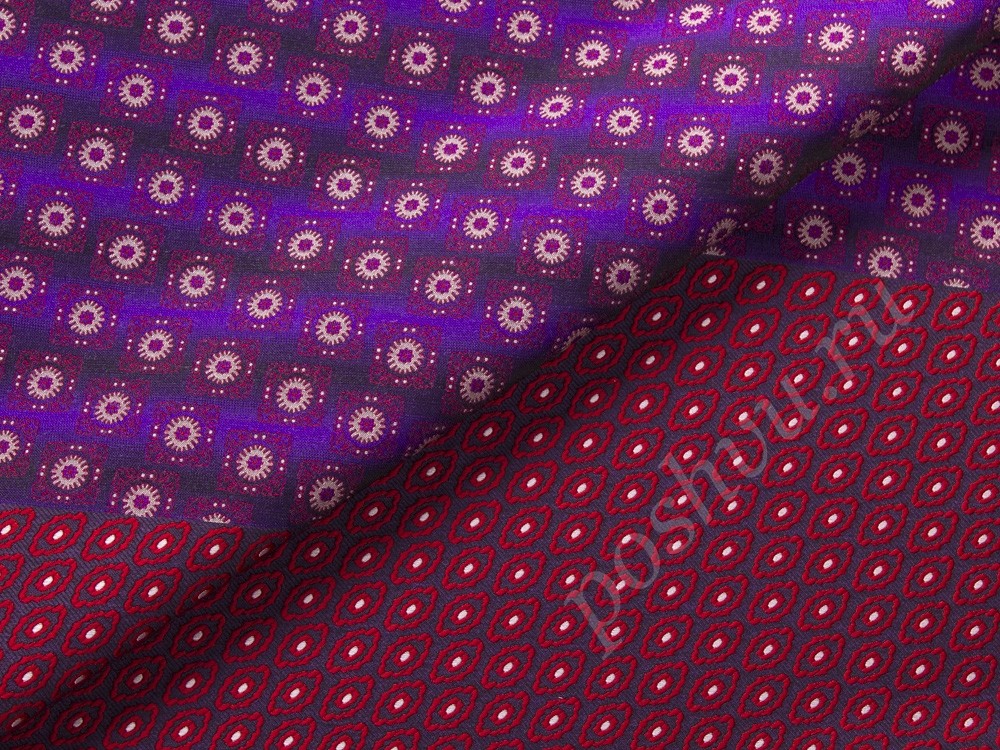 Жаккард с рисунком (купон 150*105), цвет - фиолетовый и бордовый