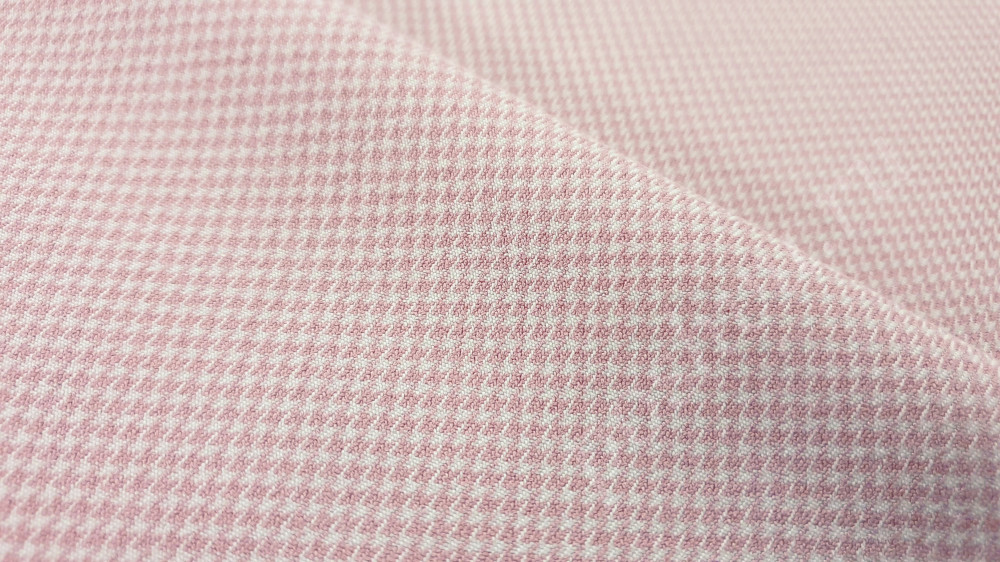Костюмная-стрейч ткань Гусиная лапка розового цвета