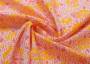 Хлопок костюмно-плательный оранжево-лилового цвета с цветочным рисунком