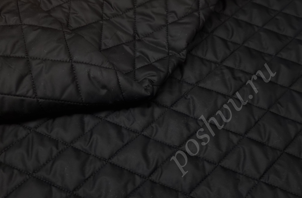 Стежка курточная Ромб 4*5 см, цвет черный матовый, синтепон 150 гр