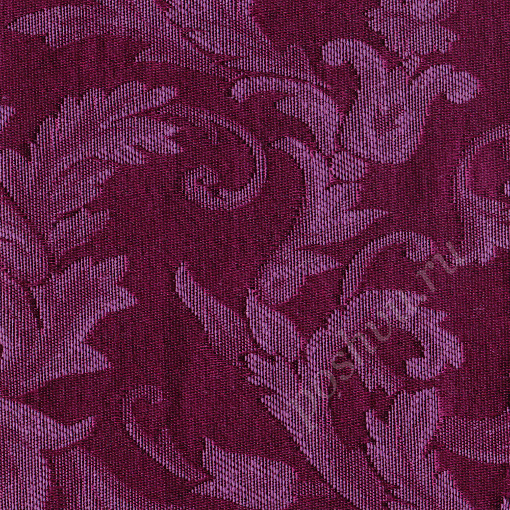 Портьерная ткань жаккард VANESSA RITORTO растительный орнамент в бордовых тонах
