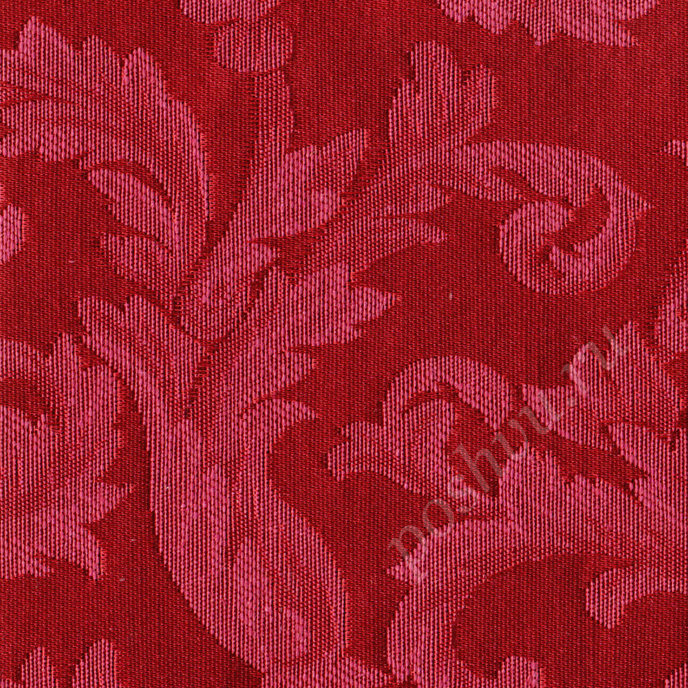 Портьерная ткань жаккард VANESSA RITORTO растительный орнамент в малиновых тонах