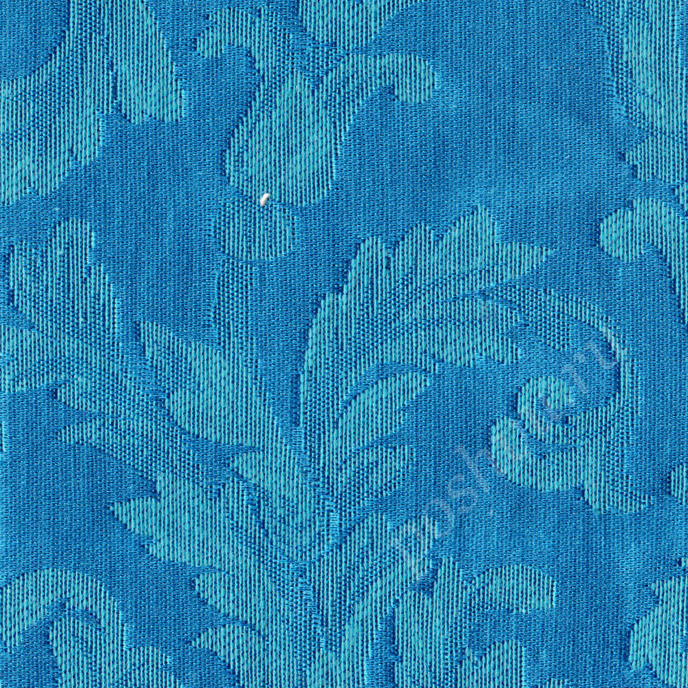 Портьерная ткань жаккард VANESSA RITORTO растительный орнамент в сине-бирюзовых тонах