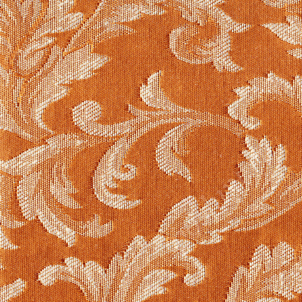 Портьерная ткань жаккард VANESSA RITORTO растительный орнамент в темно-оранжевых тонах
