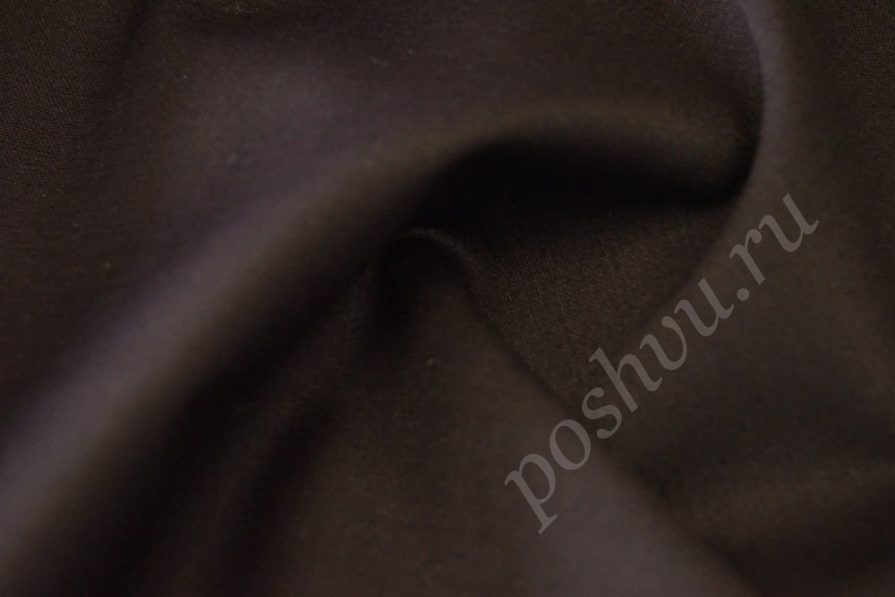 Ткань костюм-шерсть темно-коричневого оттенка