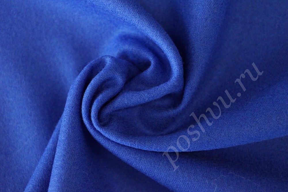Ткань костюм-шерсть ярко-синего оттенка