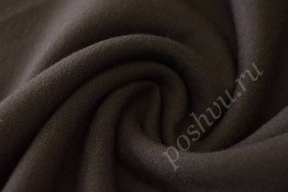 Ткань костюм-шерсть темно-шоколадного оттенка