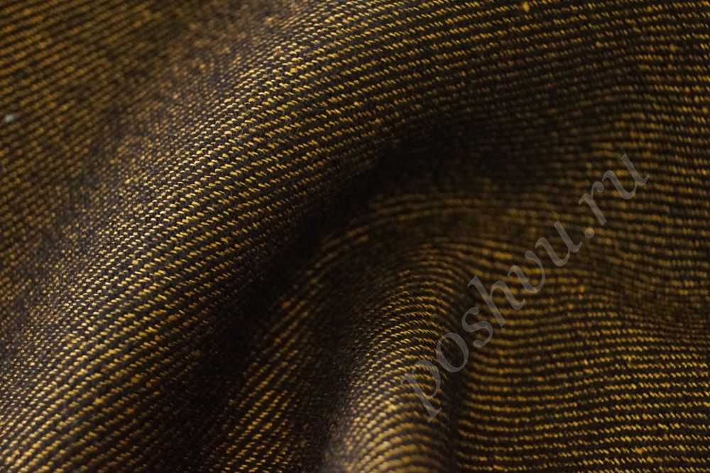 Ткань костюмная золотиско-коричневого оттенка