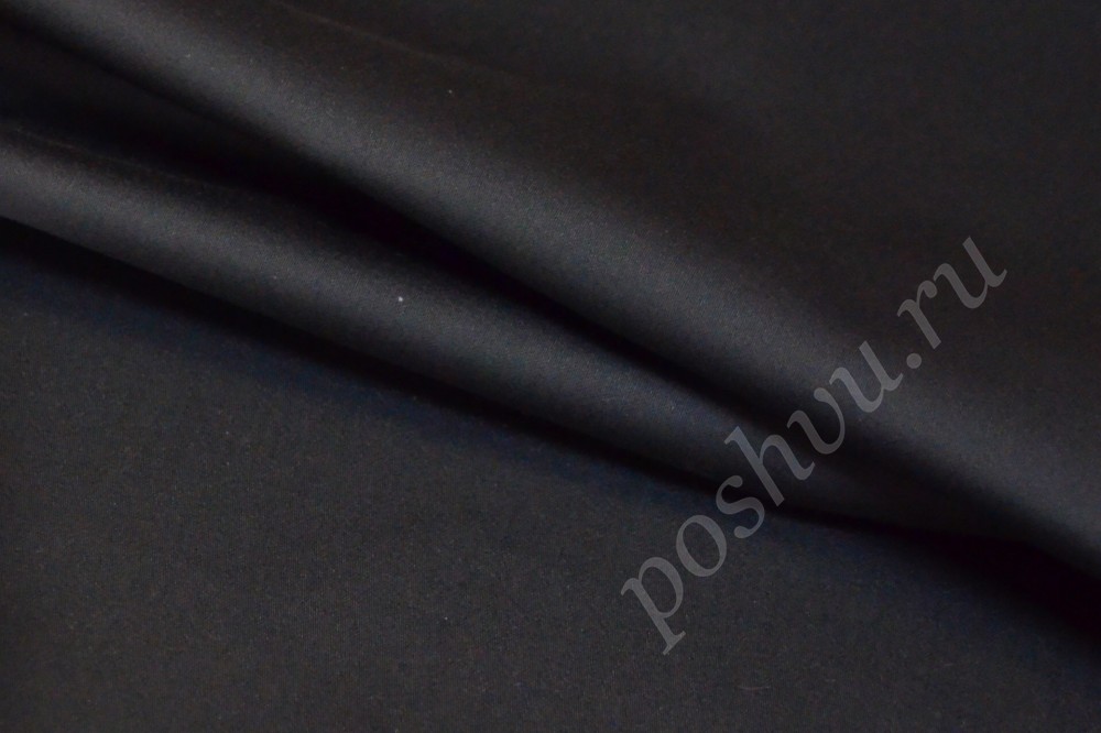 Ткань плательно-футболочный трикотаж черного оттенка