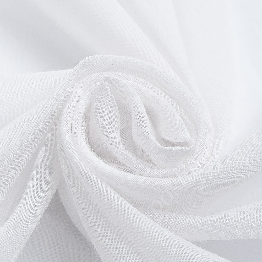Ткань для штор под лен PIETRO белого цвета с утяжелителем выс.300см