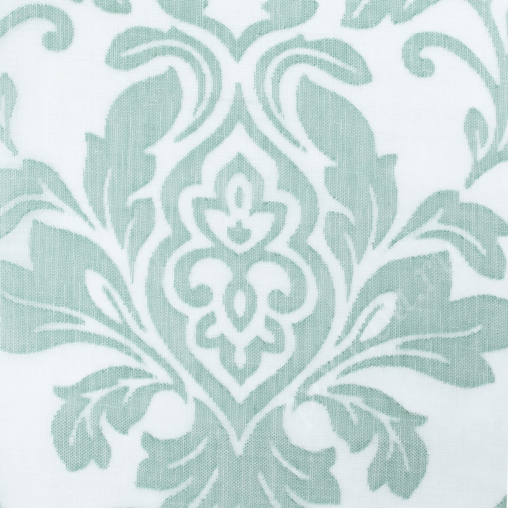 Ткань для штор под лен RENATA дамасский узор мятного цвета с утяжелителем выс.310см