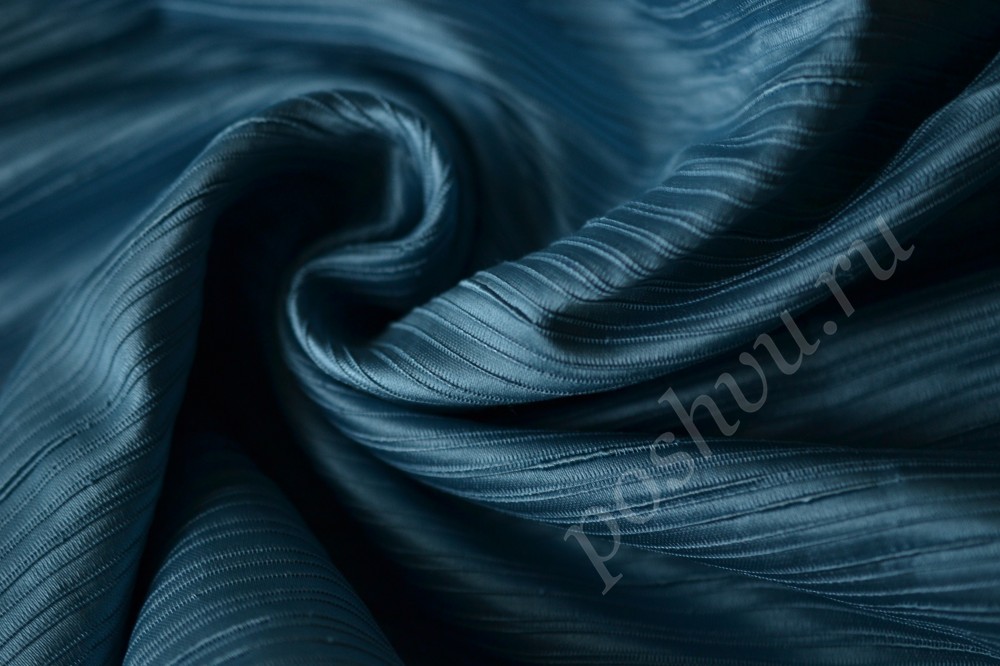 Ткань для штор портьерная темно-синего цвета