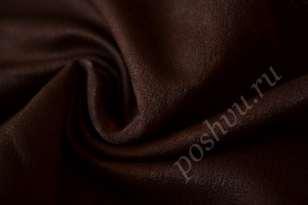 Ткань портьерная для штор глубокого шоколадного оттенка
