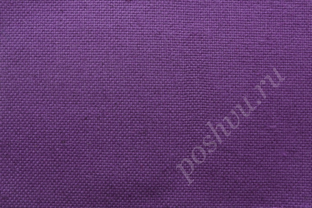 Полульняная рогожка для мебели фиолетового цвета