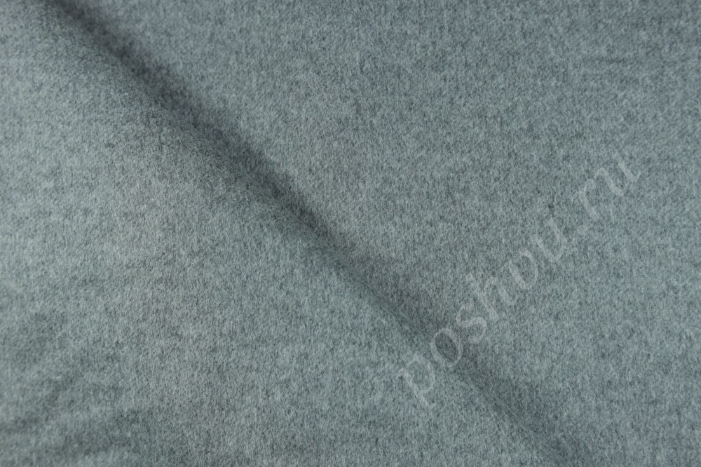 Ткань пальтовая двухсторонняя светло-серого оттенка с принтом Max Mara