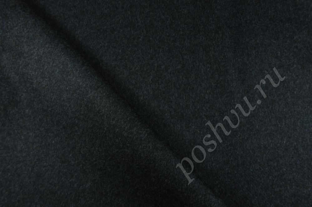 Ткань пальтовая двухсторонняя темно-серого Piacenza
