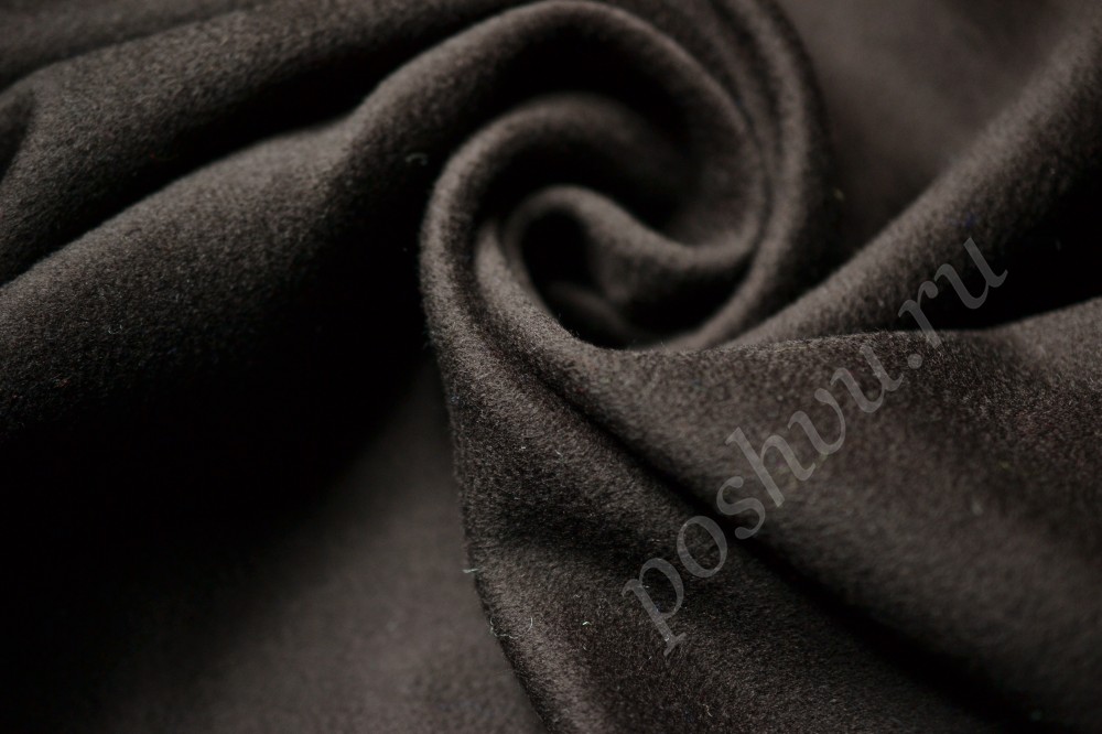 Пальтовая ткань Max Mara цвета горького шоколада