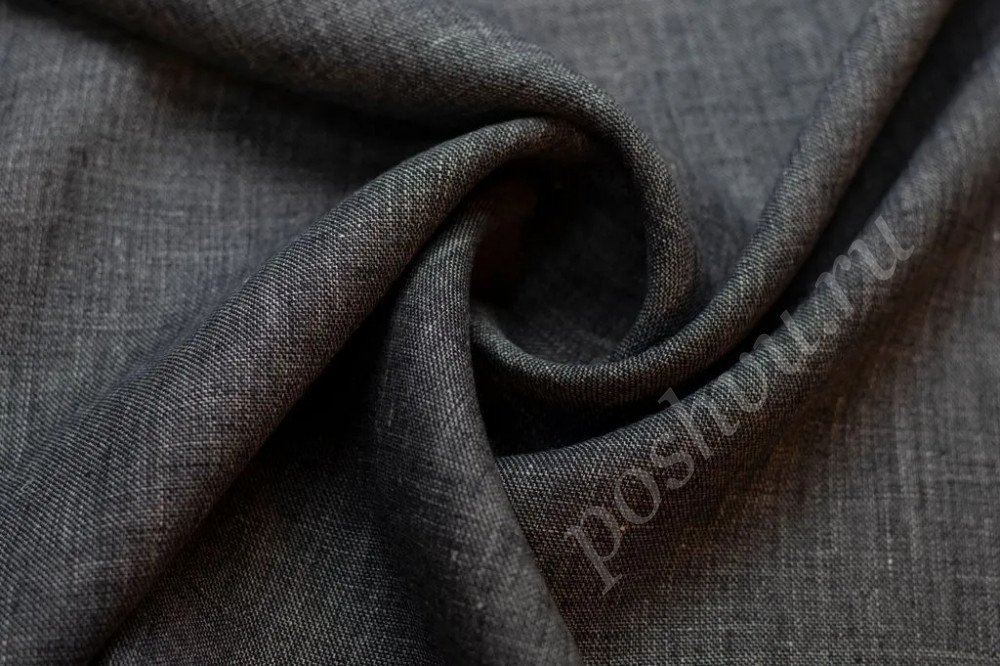 Лен рубашечно-плательный меланжевый серого цвета