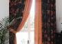 Комплект штор «Ренвелерс» черно-оранжевый 150х260см