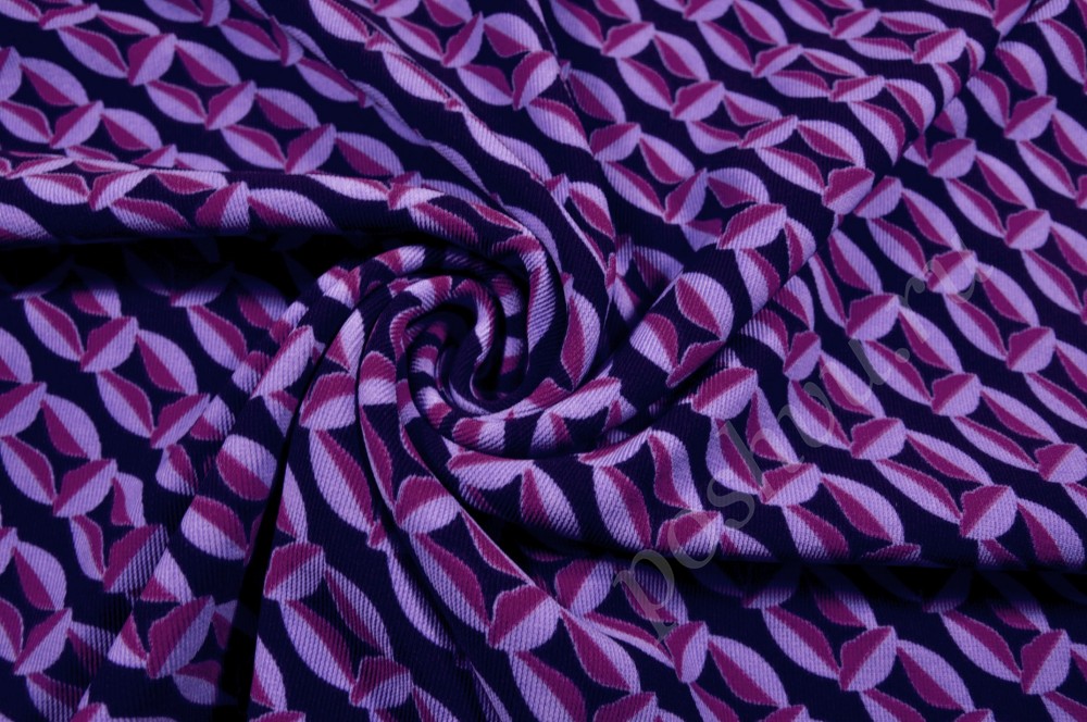 Плотный набивной трикотаж Сине-фиолетовый