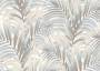 Портьерная ткань рогожка RAINFOREST пальмовые листья серо-бежевого цвета (раппорт 64х67см)