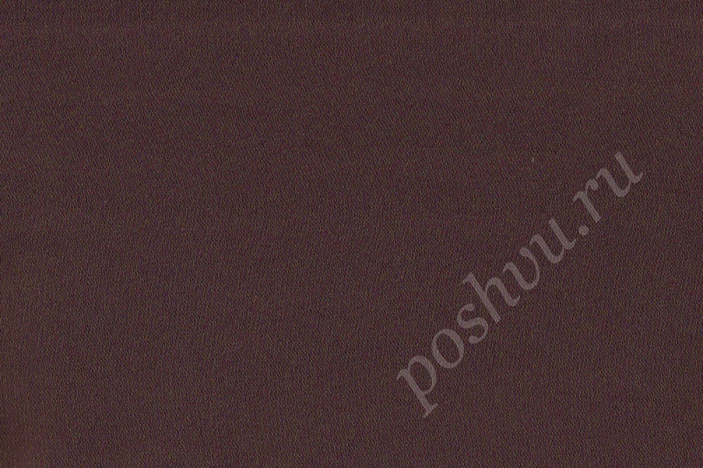 Портьерная ткань сатин атласный RASO SILVANA однотонная темно-коричневого цвета