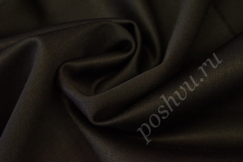 Костюмная ткань из шерсти чёрного цвета