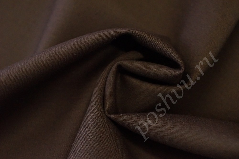 Шерстяная костюмная ткань шоколадного цвета