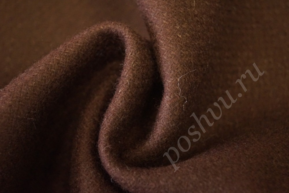 Ткань костюм-шерсть шоколадно-оранжевого оттенка