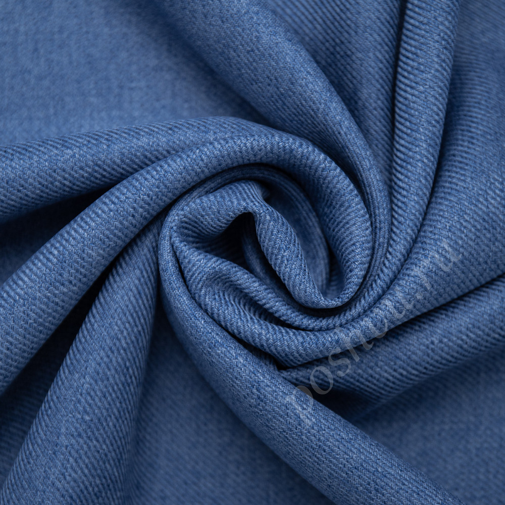 Портьерная ткань шерсть ARIS синего цвета