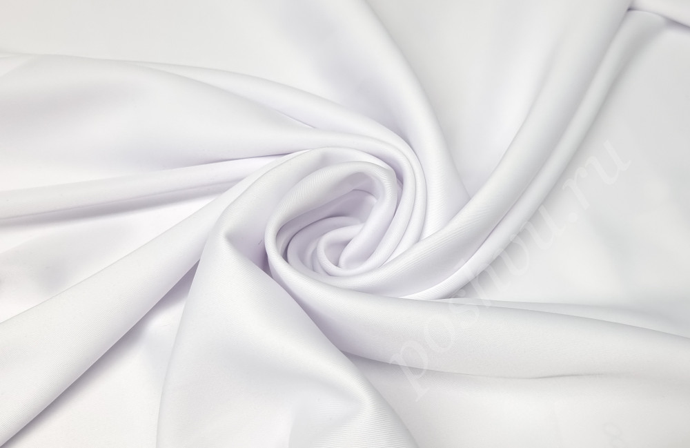 Атлас однотонный костюмный, белого цвета, 190 гр/м2