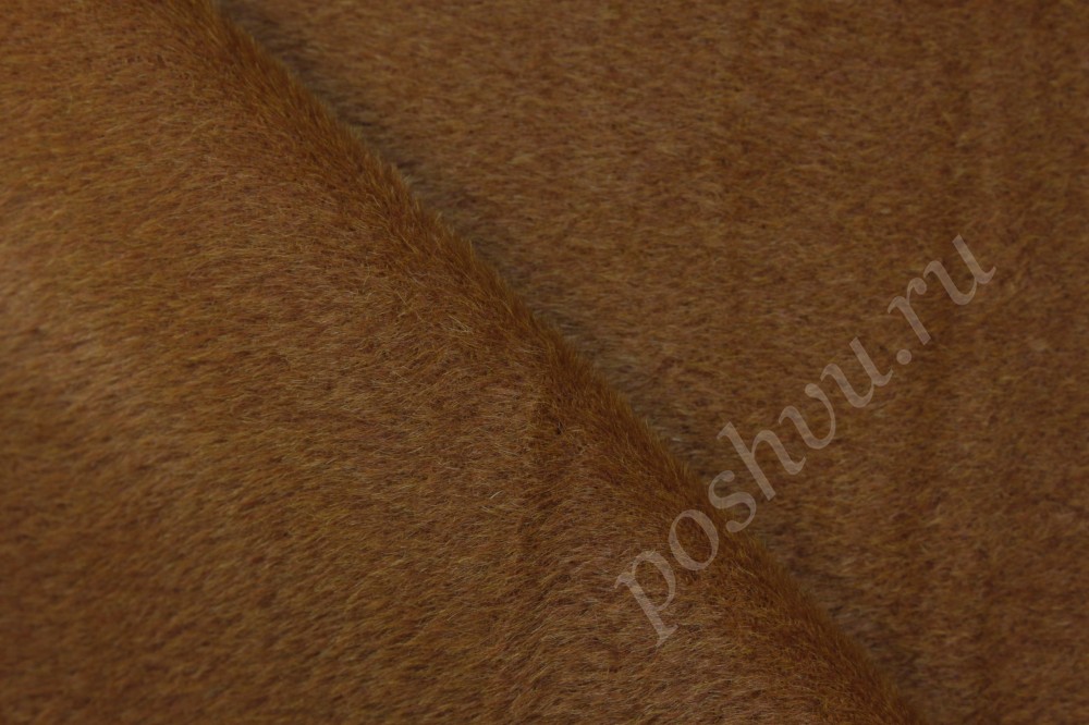 Ткань пальтовая ярко-коричневого оттенка Max Mara