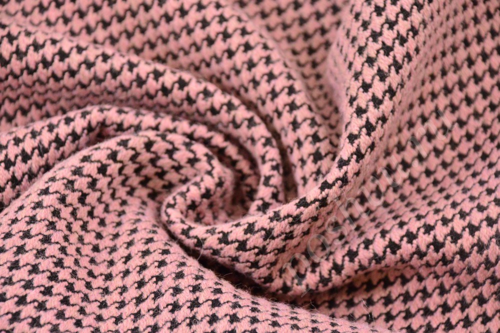 Оригинальная шерстяная ткань в чёрно-розовой цветовой гамме от Ermano Scervino (Эрмано Шервино)