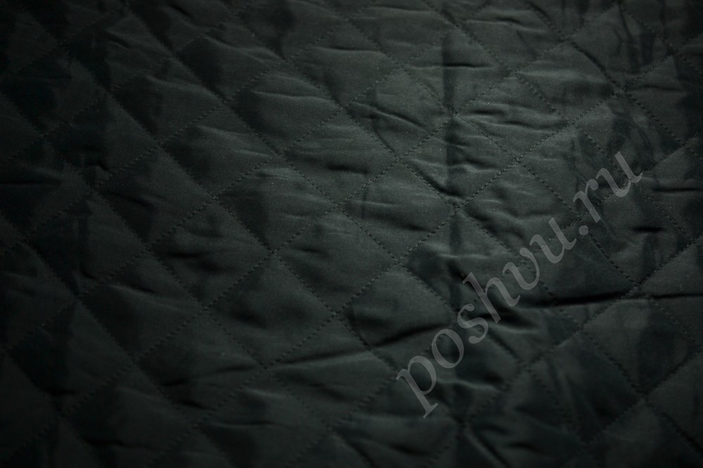 Стеганная пальтовая ткань черного цвета