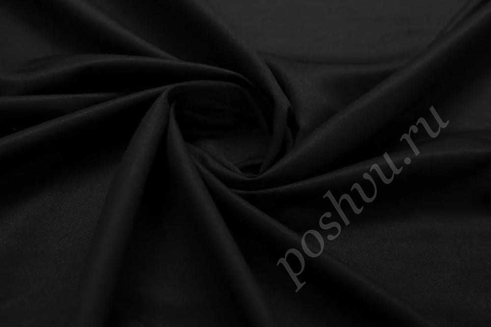 Сорочечная однотонная ткань черного цвета