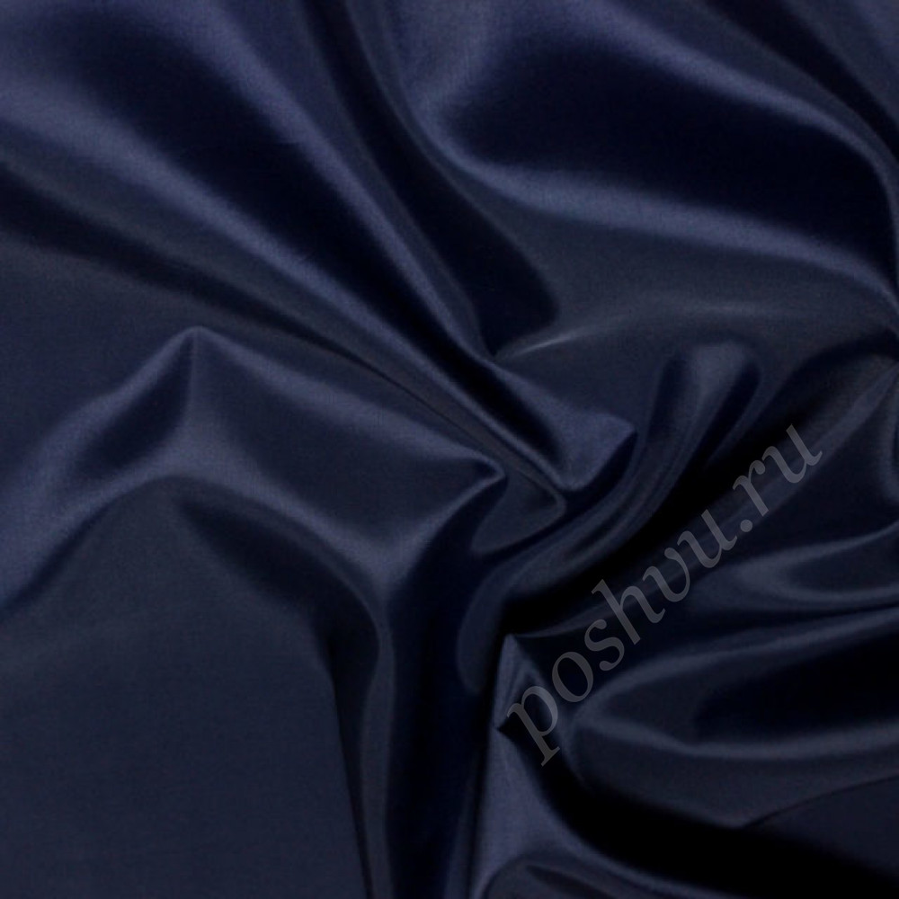 Ткань курточная Taffeta 190T PU, темно-синего цвета, 60 гр/м2