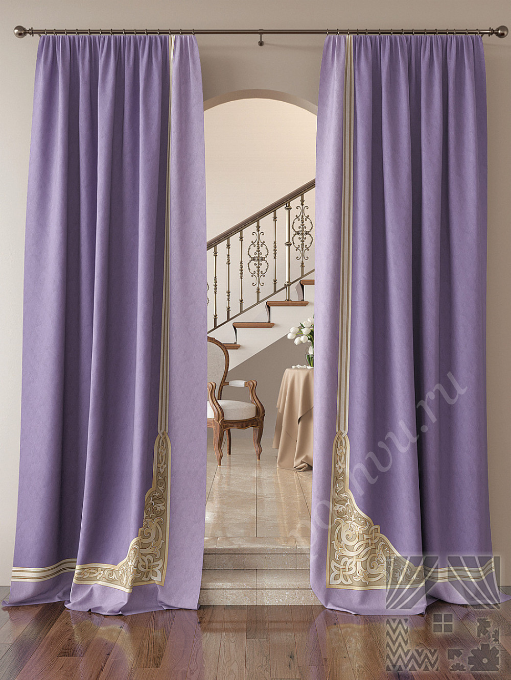 Комплект штор «Клерионс» фиолетовый 150х260см