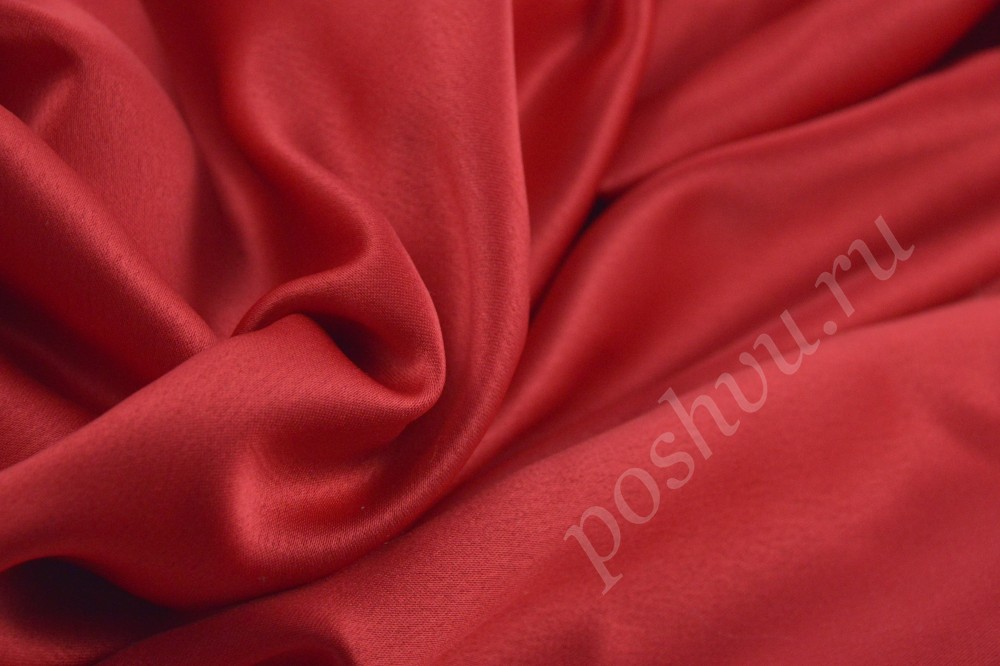Ткань невесомый однотонный шелк рубинового цвета