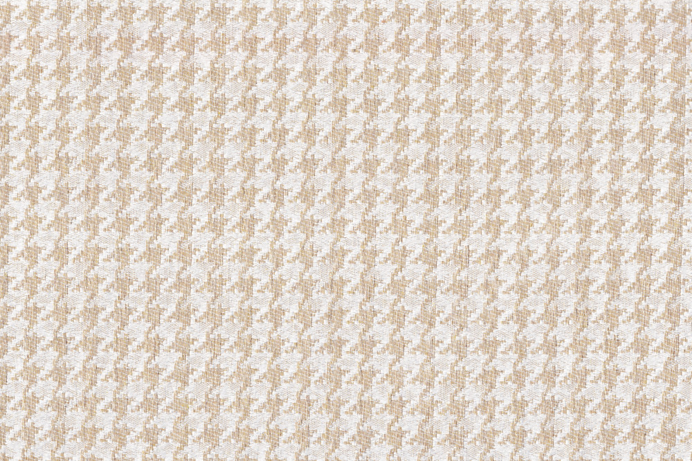 Портьерная ткань жаккард DEBORAH гусиная лапка песочного цвета (раппорт 5х5см)