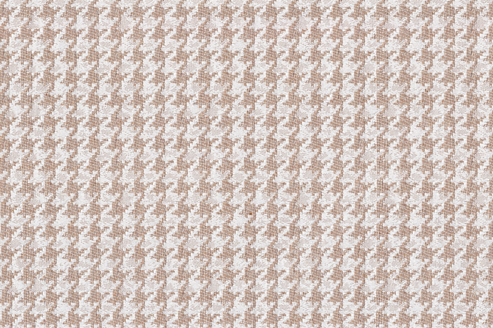Портьерная ткань жаккард DEBORAH гусиная лапка темно-бежевого цвета (раппорт 5х5см)