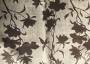 Ткань органза DEVORE коричневые листья на бежевом фоне