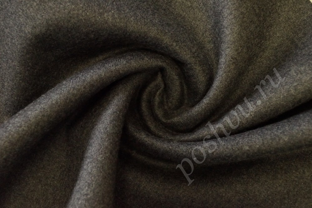 Ткань костюмная из шерсти тёмно-серого цвета