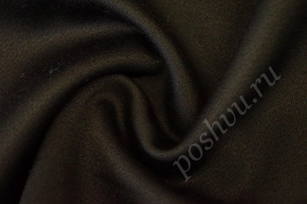 Ткань костюмная шерстяная чёрного цвета