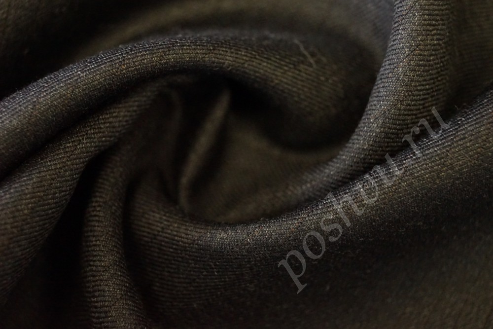 Шерстяная костюмная ткань тёмно-серого цвета в полоску